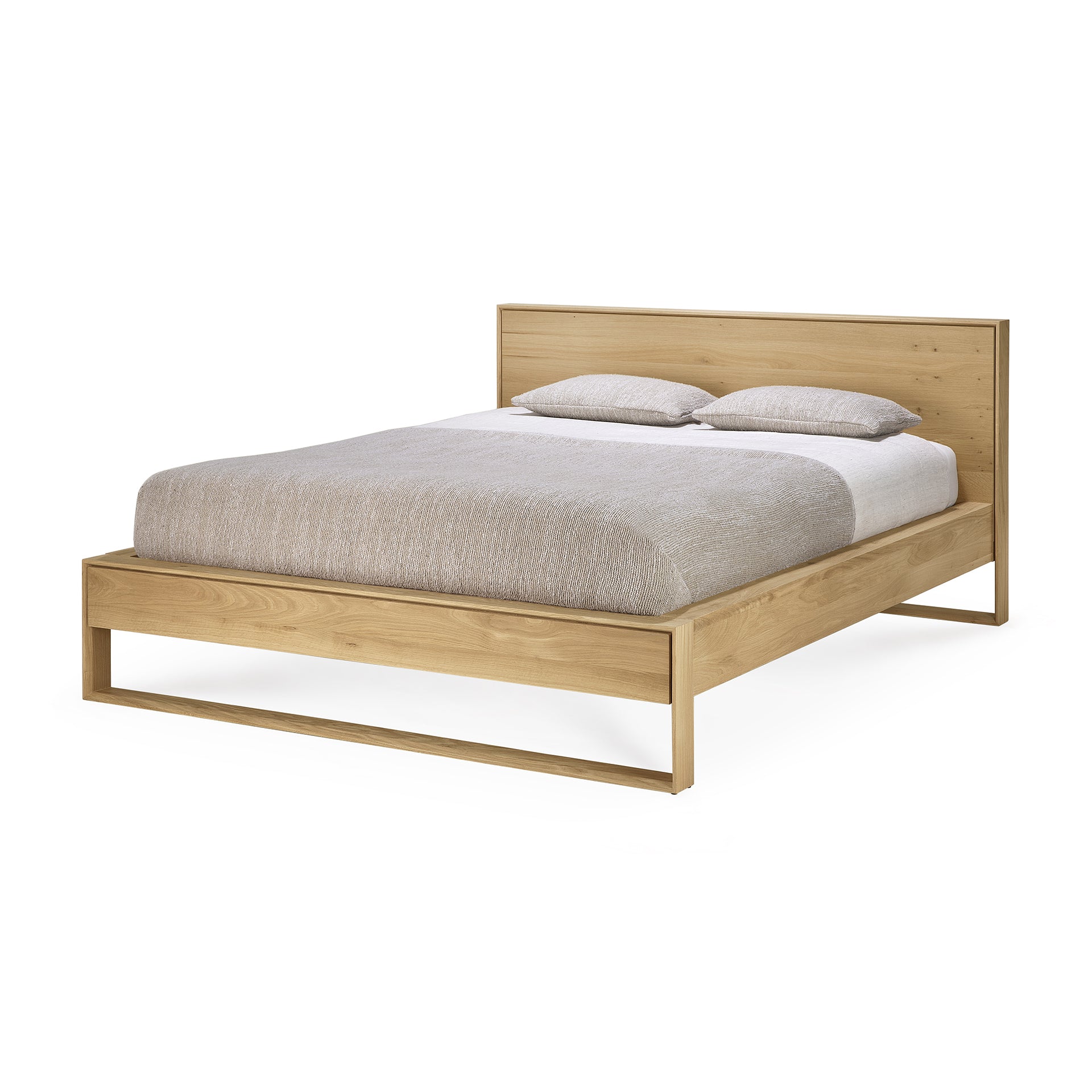 Nordic II Solid Oak Bed, Queen