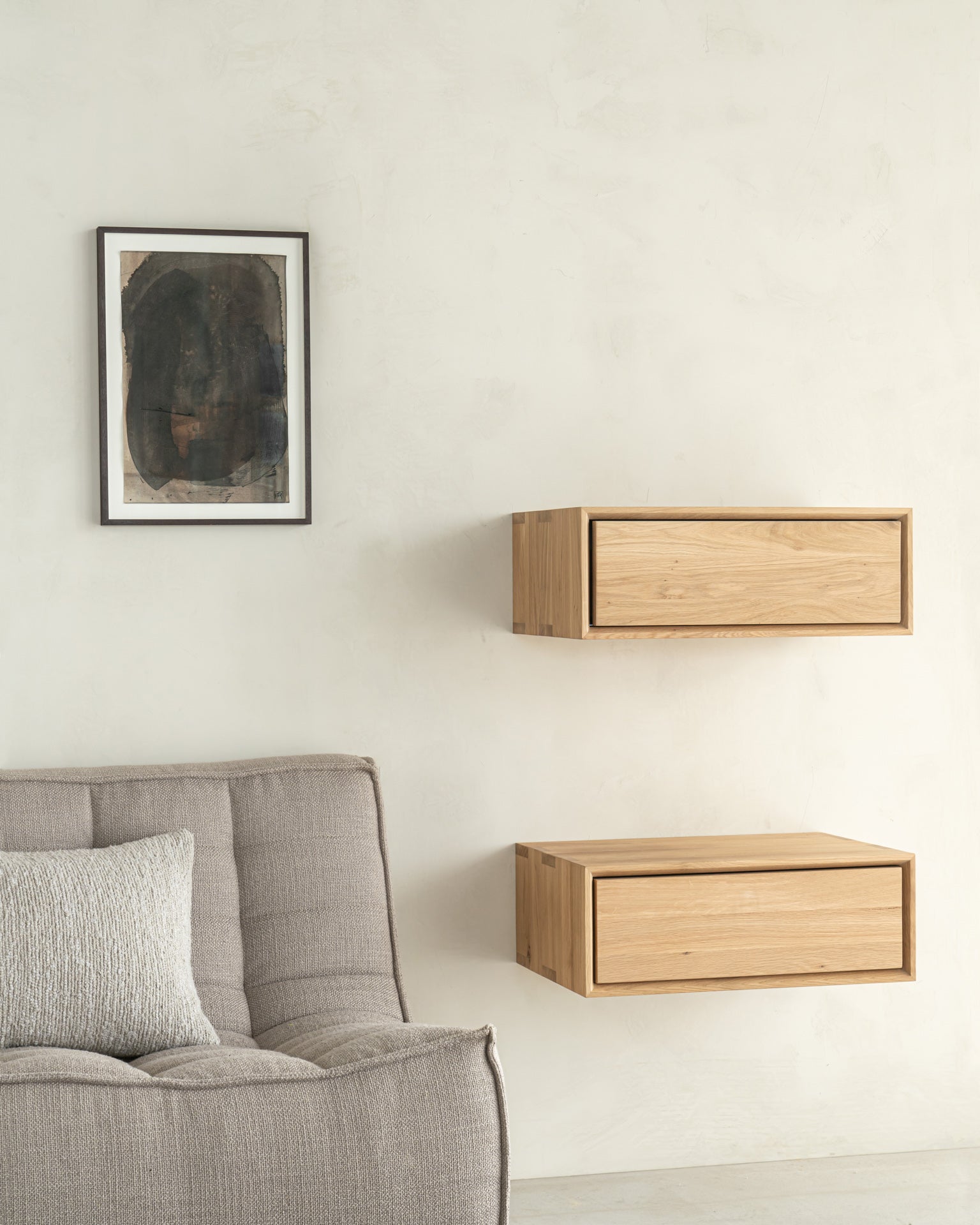 Nordic II Solid Oak Hanging Bedside Table