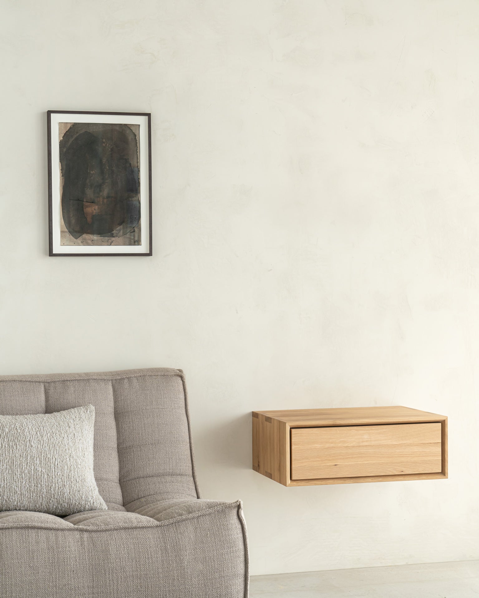 Nordic II Solid Oak Hanging Bedside Table