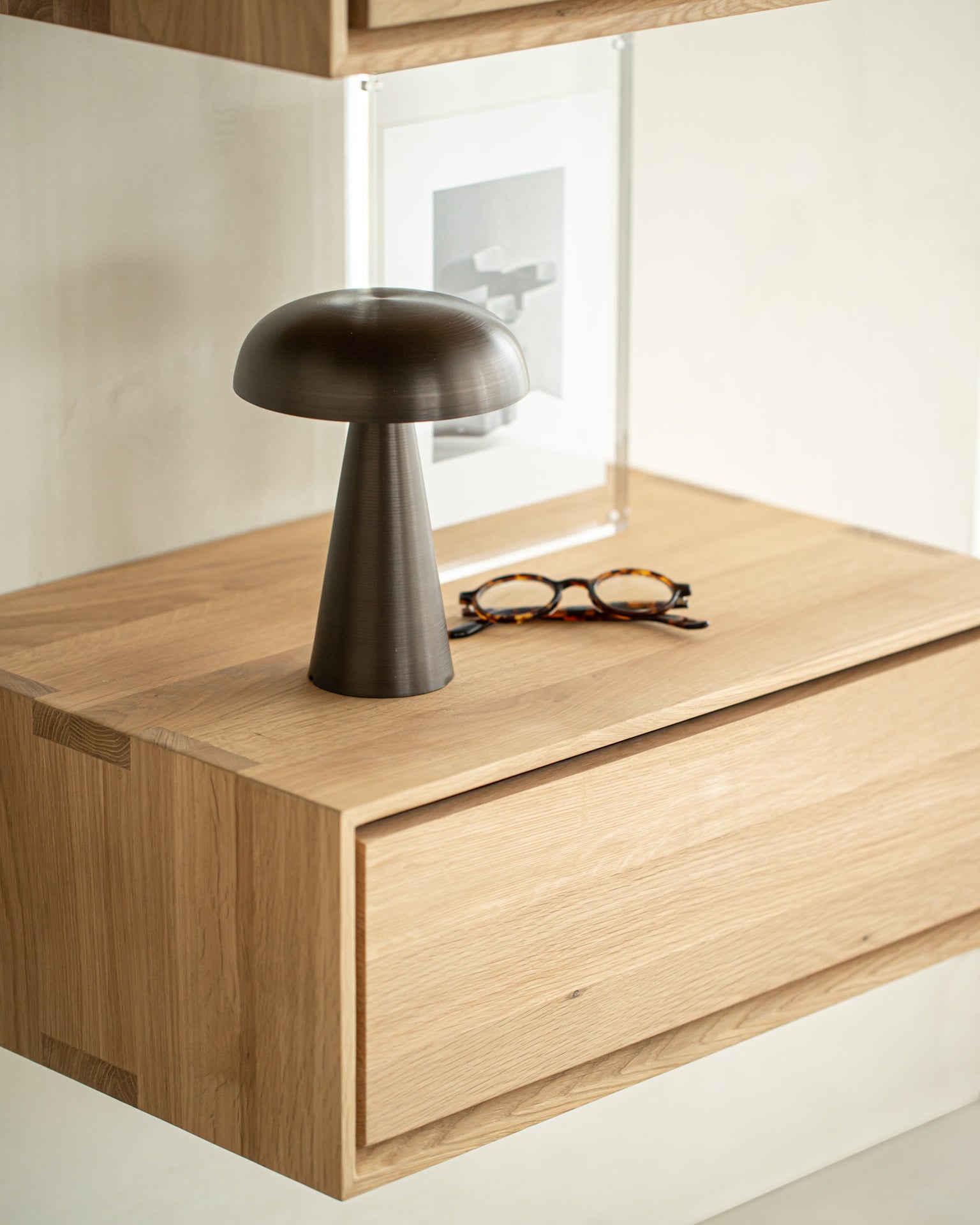 Nordic II Solid Oak Hanging Bedside Table