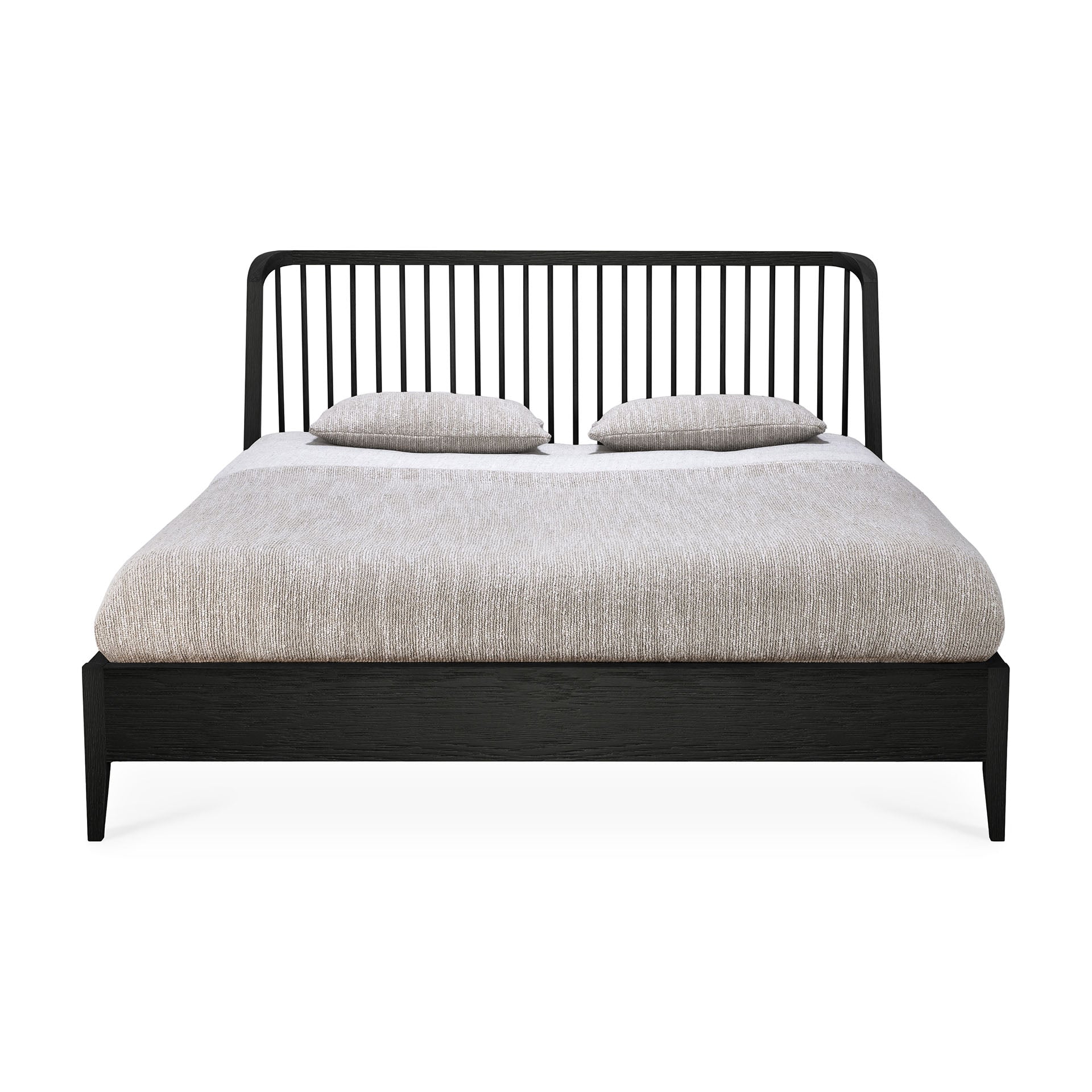 Spindle Solid Black Oak Bed, King