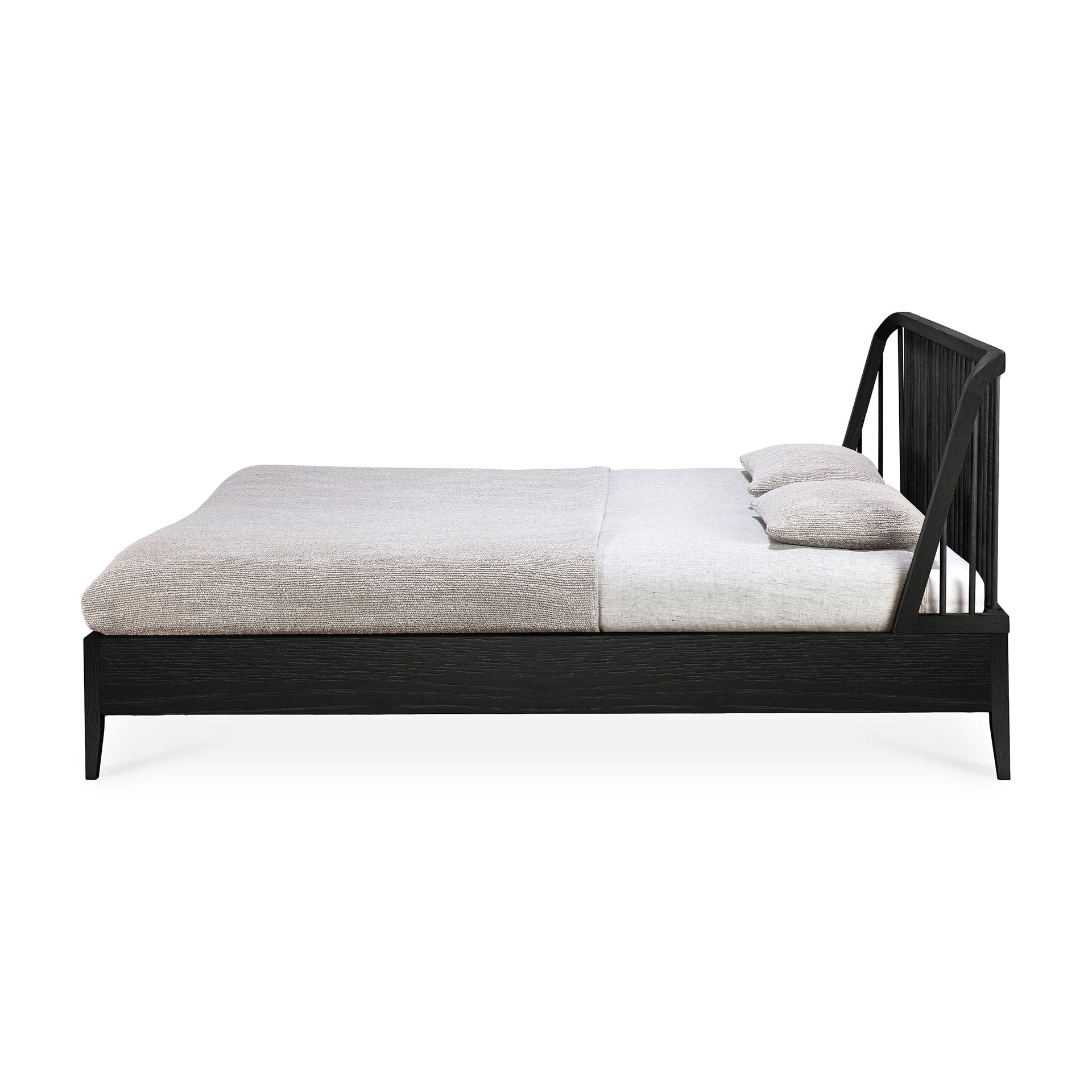 Spindle Solid Black Oak Bed, King