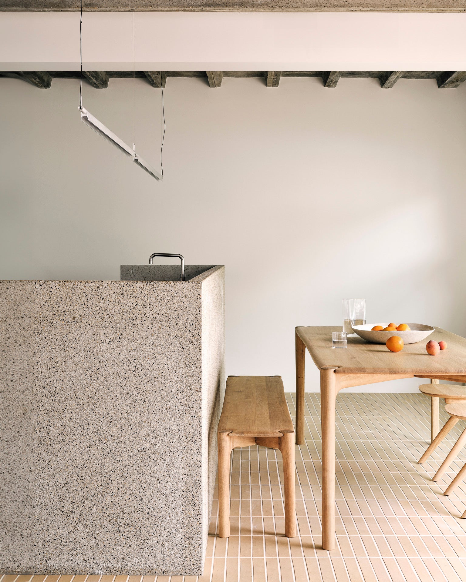 PI Solid Oak Bench, 73"