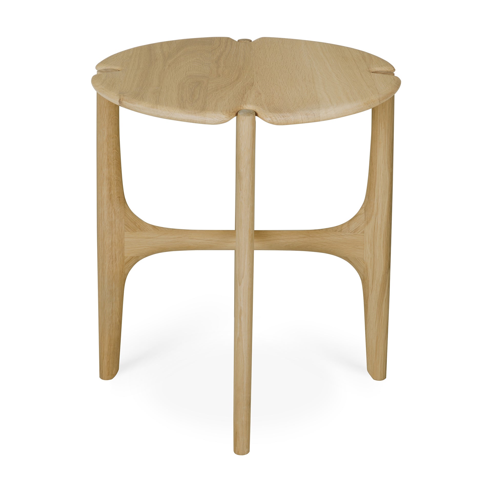 PI side table - varnished oak - round