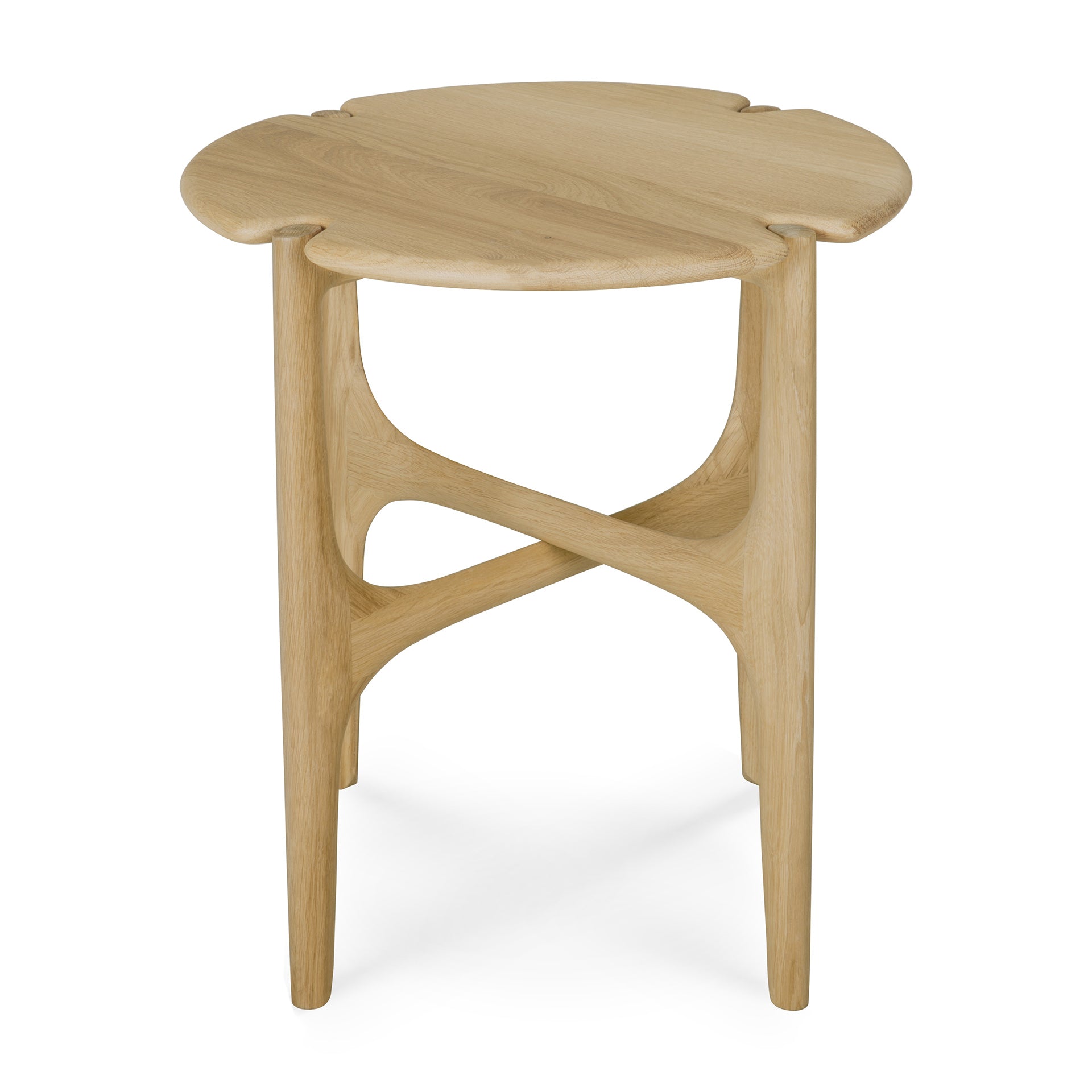 PI side table - varnished oak - round