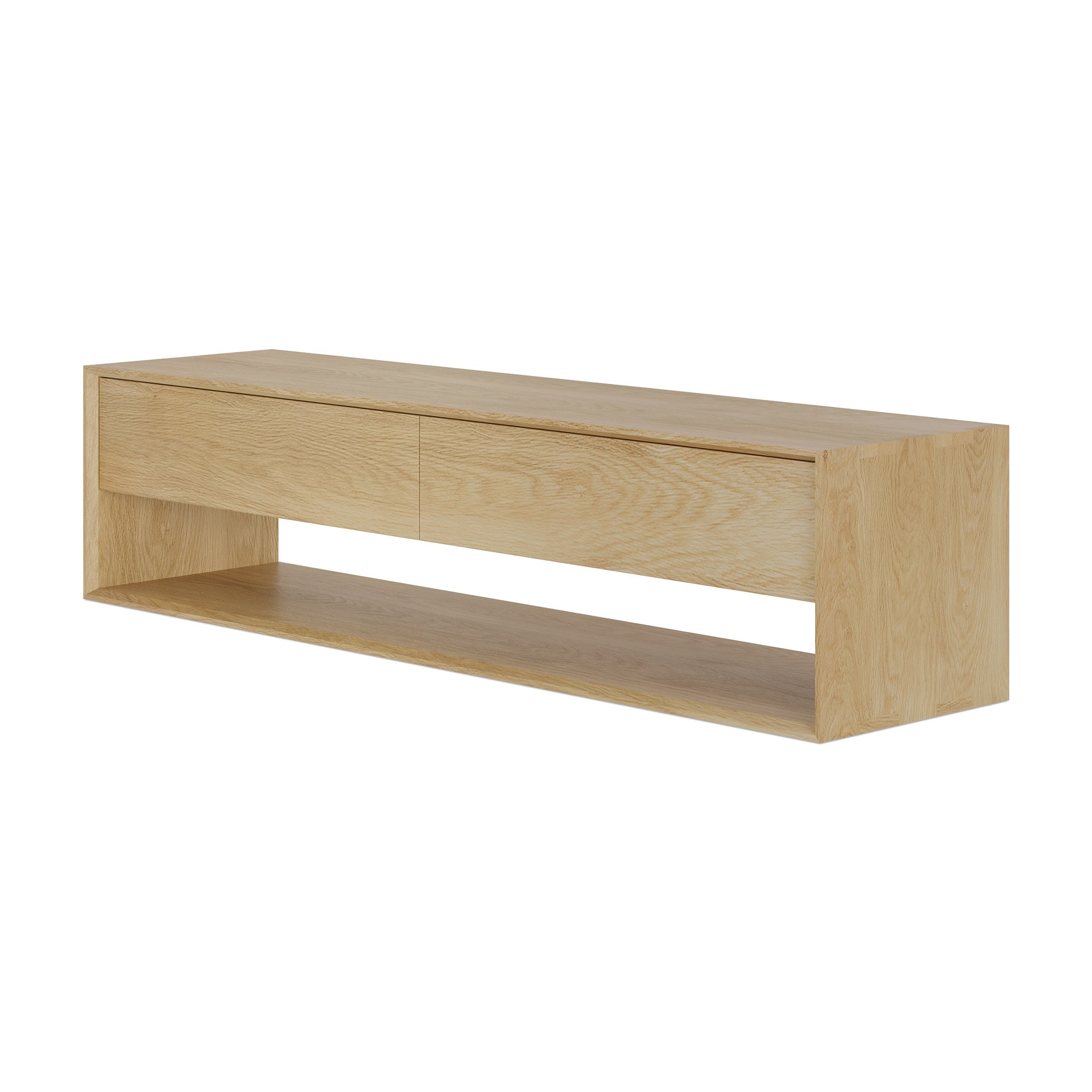 Nordic Solid Oak Media Console, 71"
