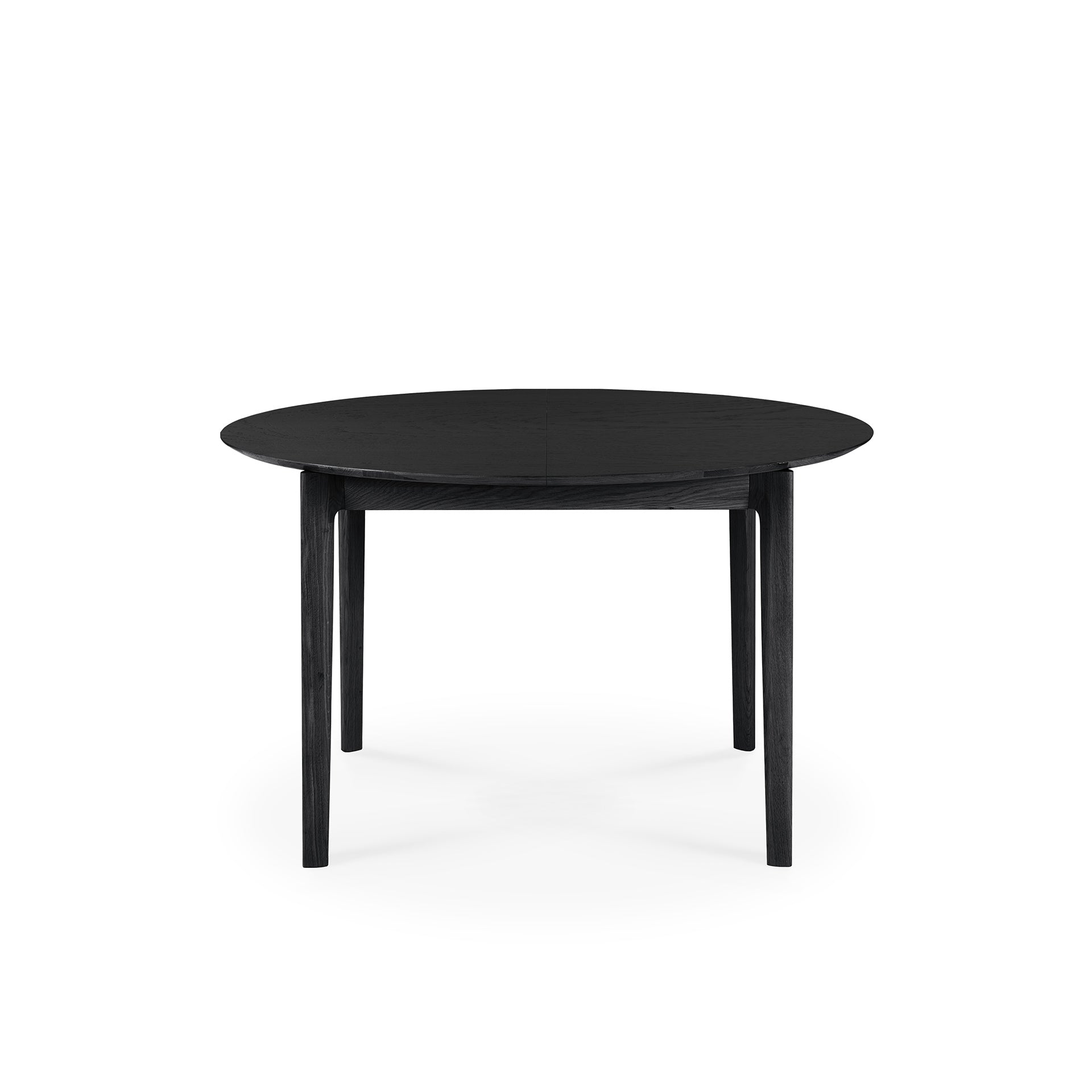 Bok Extendable Solid Black Oak Dining Table, Round 51"/ 71"