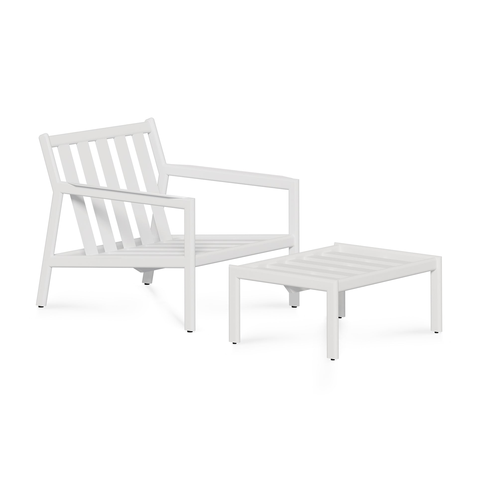Jack outdoor footstool frame - aluminium - white