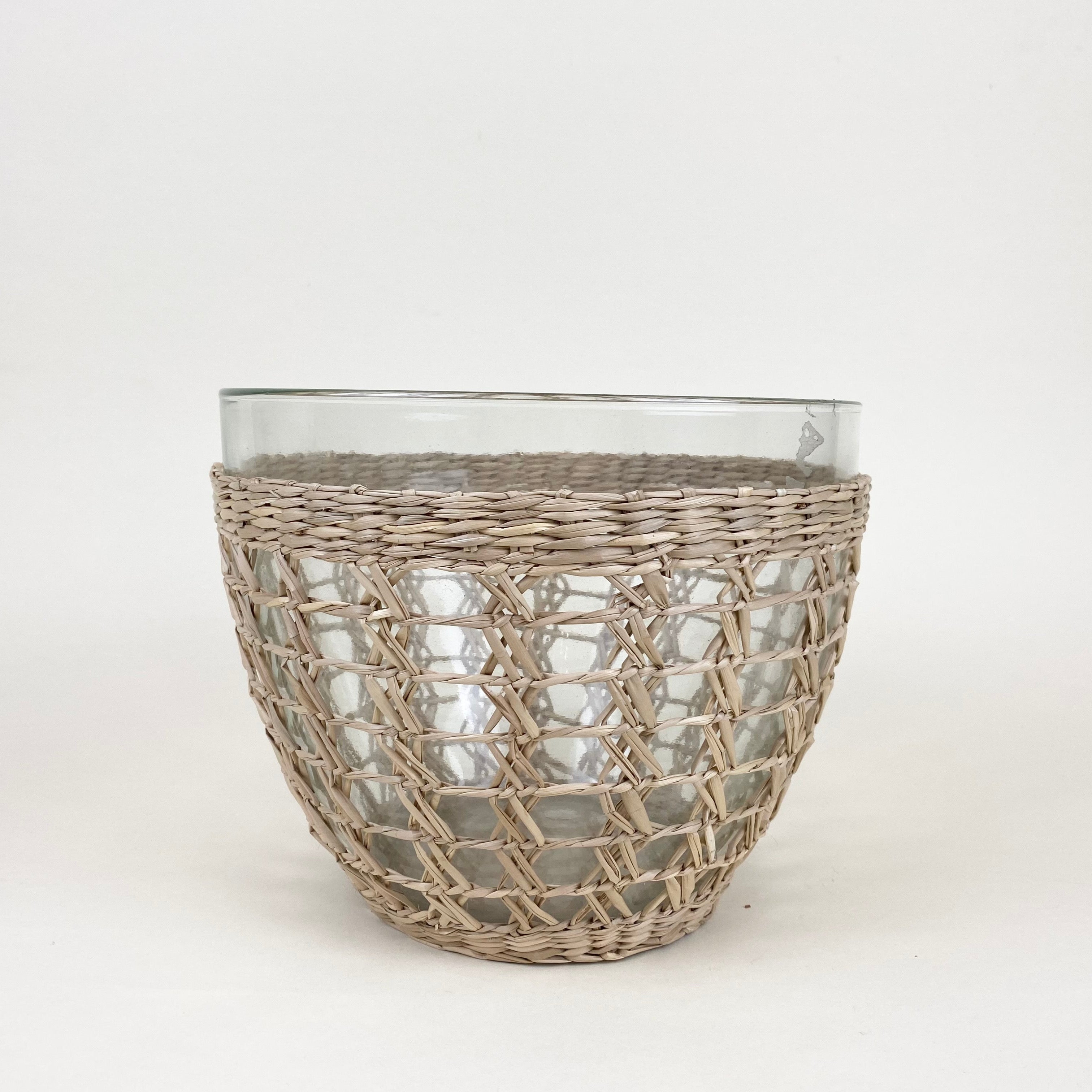 Seagrass Large Cage Salad Bowl Glass Seagrass Brand_Seagrass & Rattan Kitchen_Serveware Serving Pieces 6880-T8541SeagrassMediumCageSaladBowl