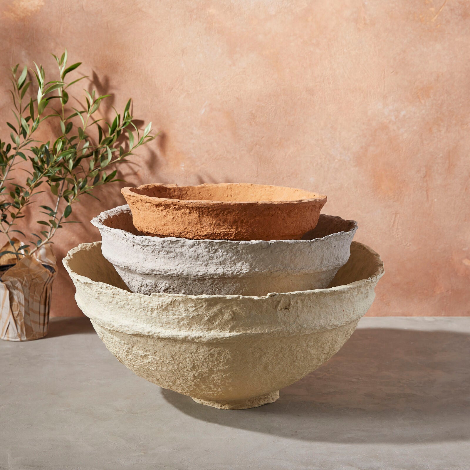 Koi Paper Mache Bowls Set of 3, Multi