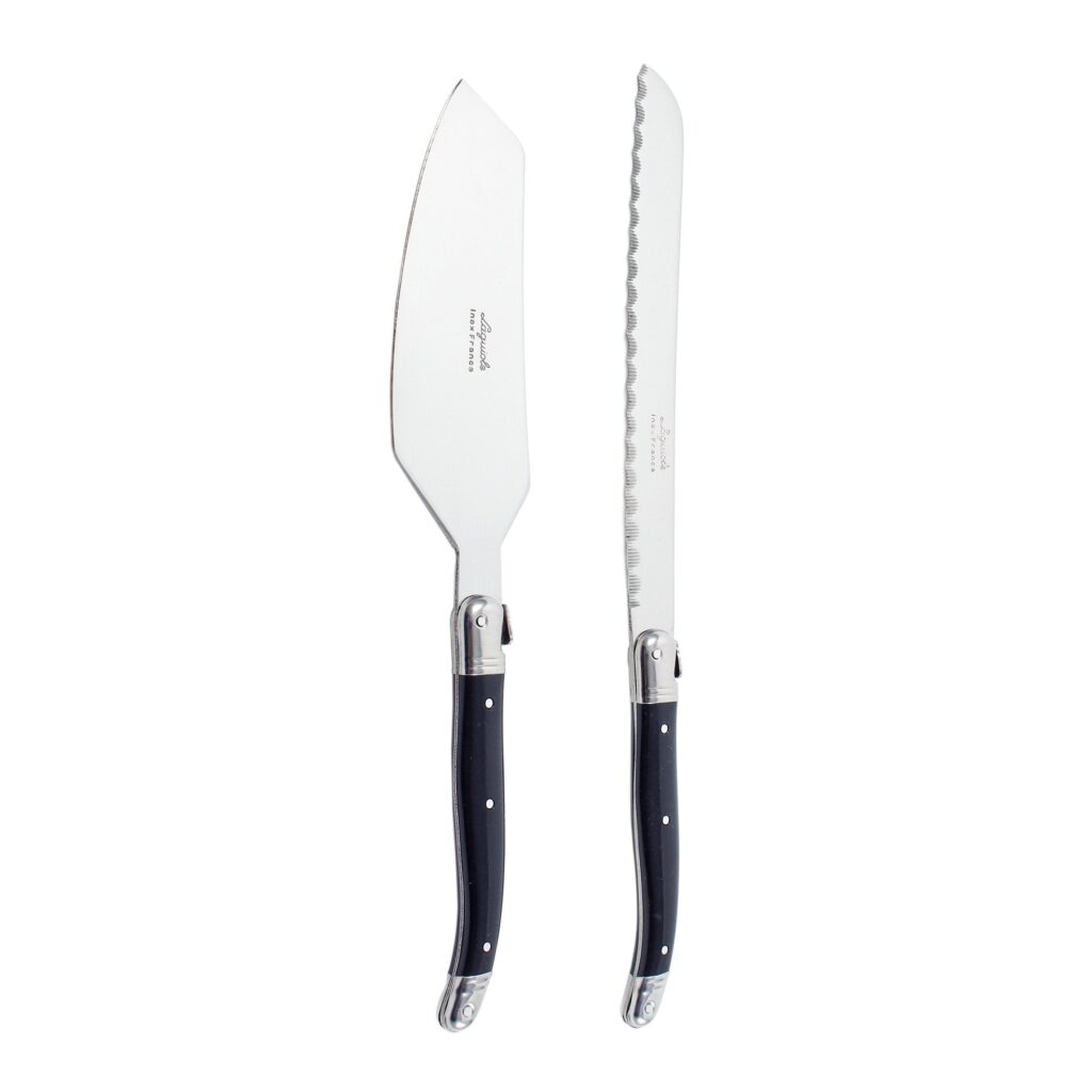 Laguiole Cake Serving Set, Black in Wooden Box