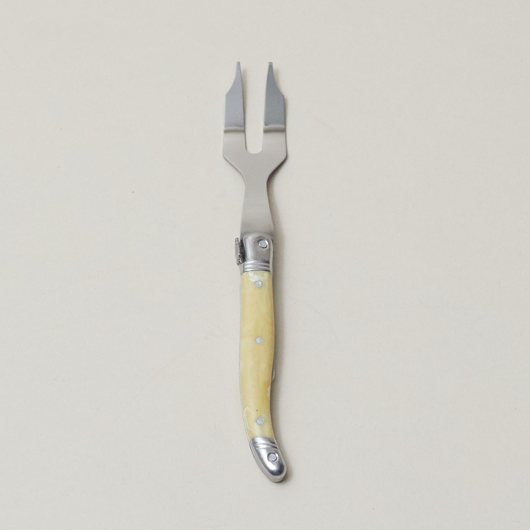 Set of 4 Laguiole Mini Cheese Fork Pale Horn