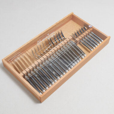 Laguiole 24 Piece Flatware Set, Platine Black Marble in Wood box with Acrylic Lid