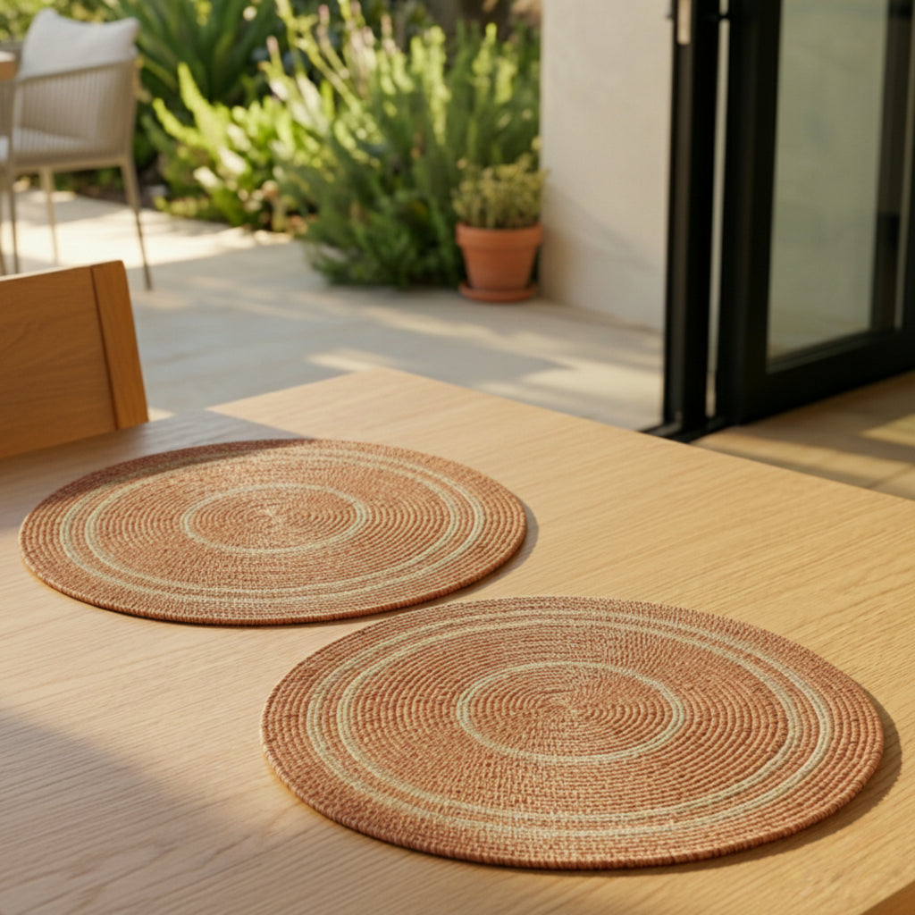 Hydra Woven Seagrass Placemat, Rose