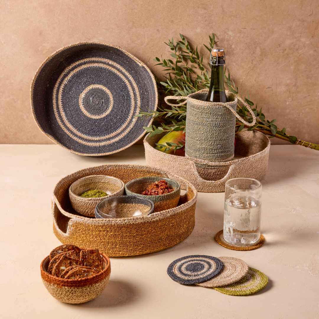 Hydra Woven Seagrass Bowl, Grey