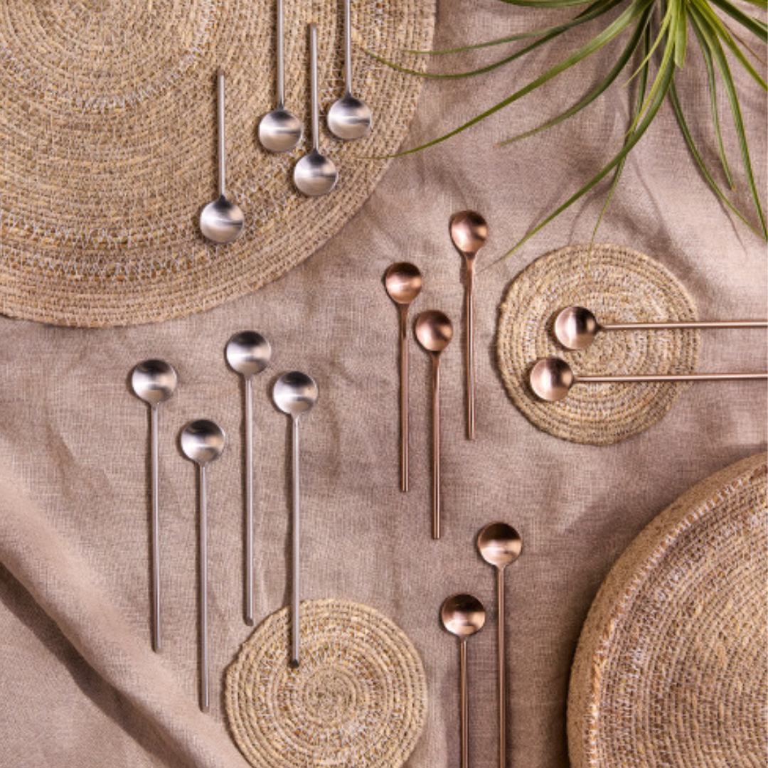 Thin Rose Long Spoon, Set of 4