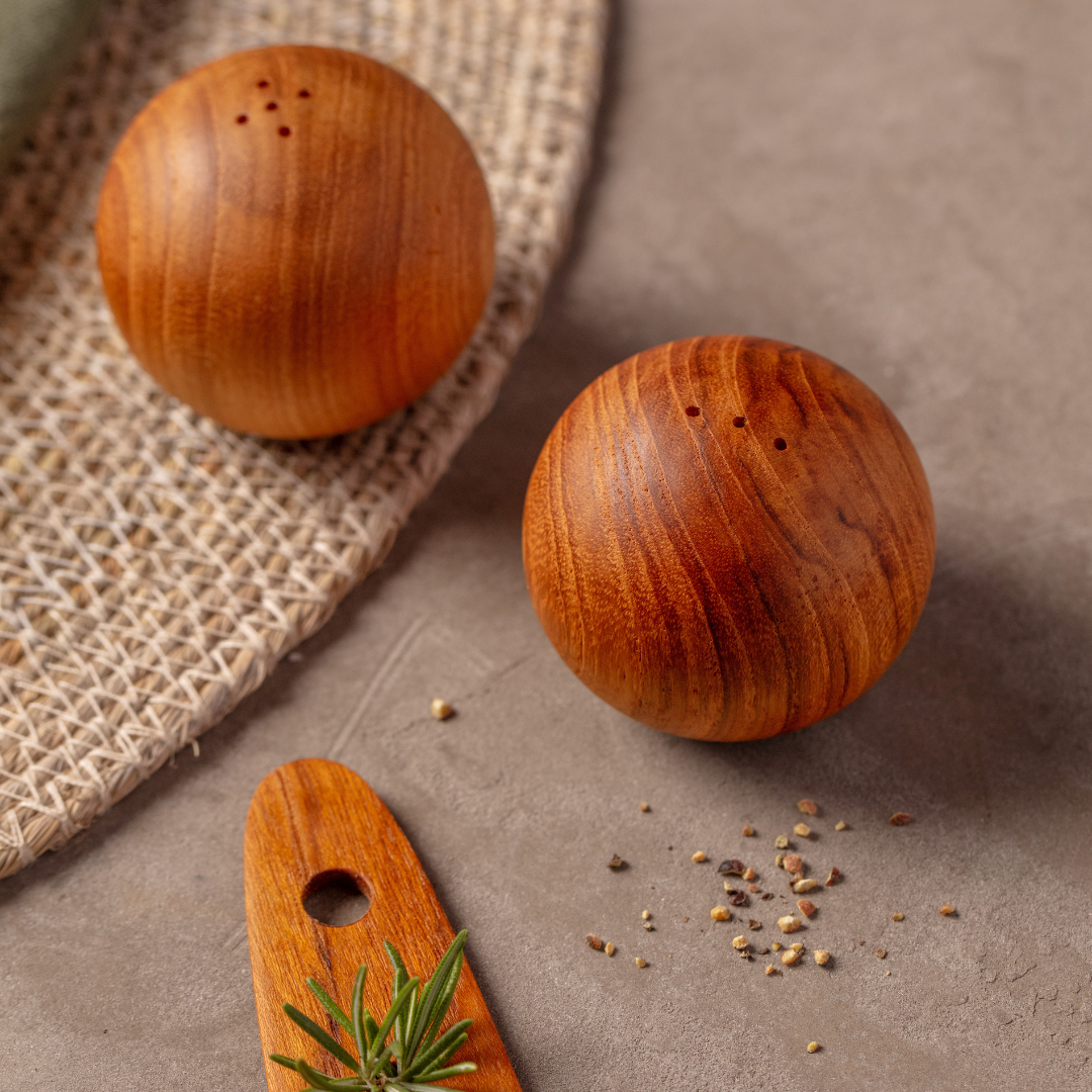Teak Salt & Pepper Shaker Set