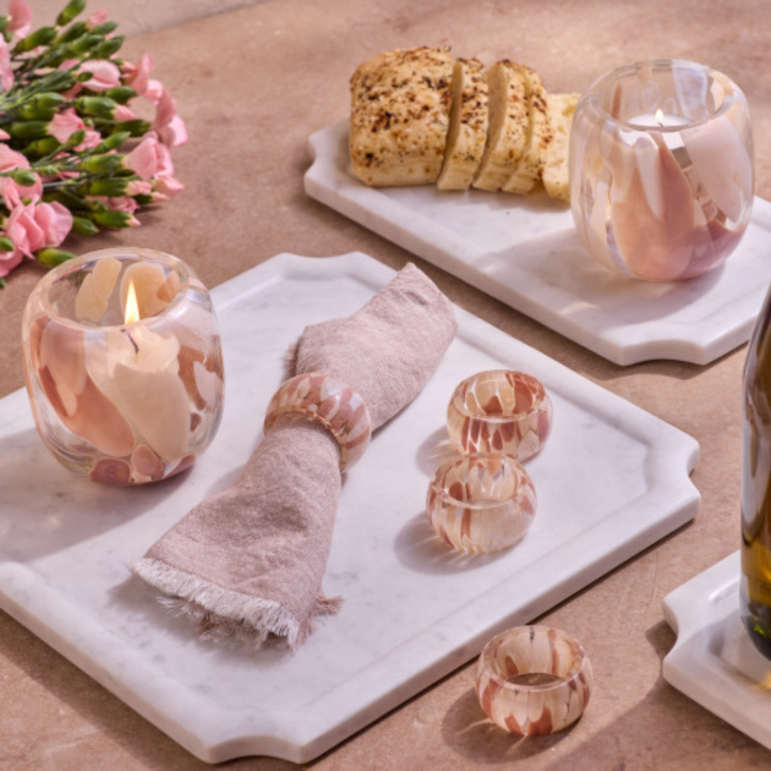 White Marble Framed Board, Square