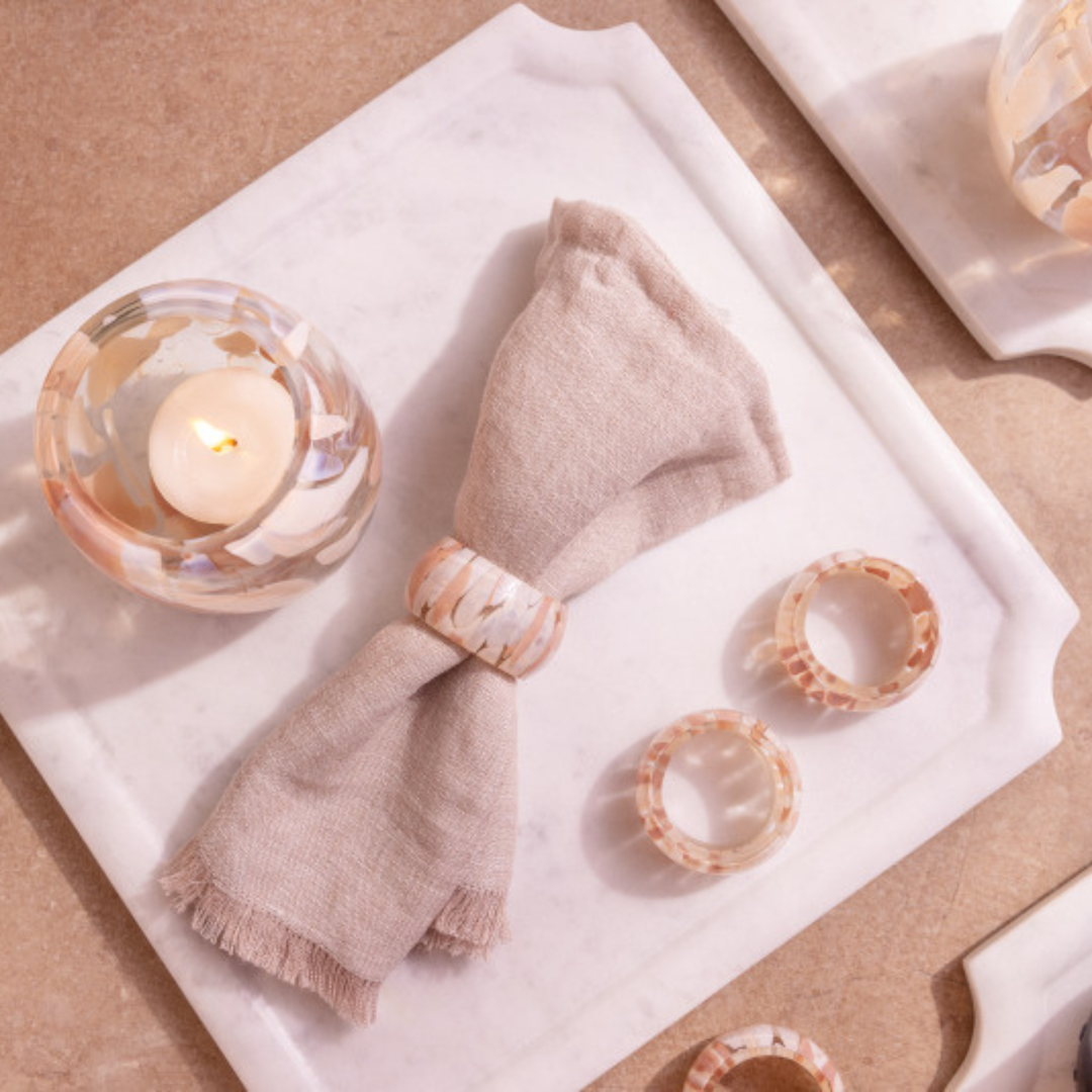 White Marble Framed Board, Square