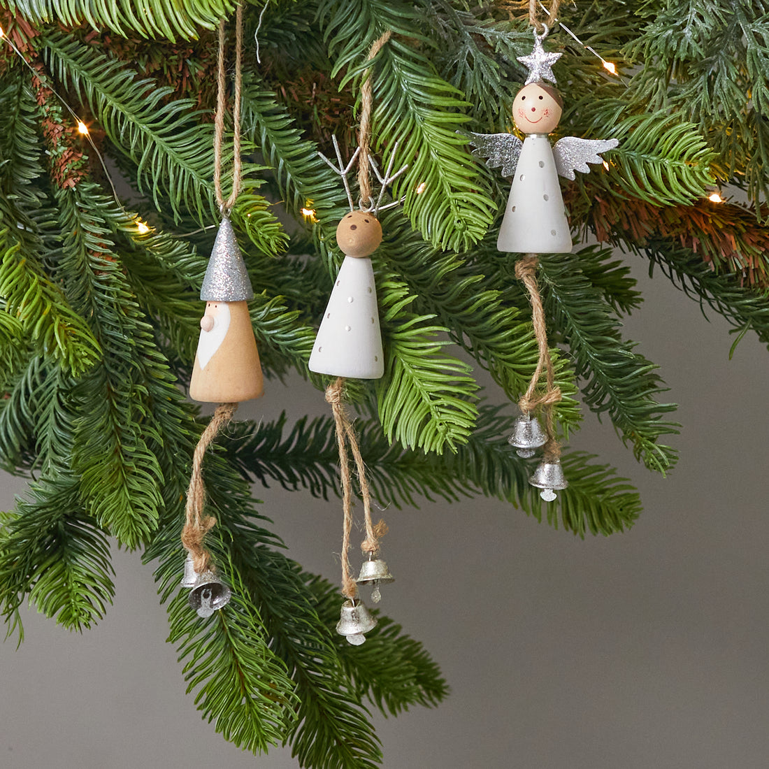 Hand Crafted Wood Ornaments, Set of 3