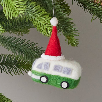 Felt Christmas Bus Ornament