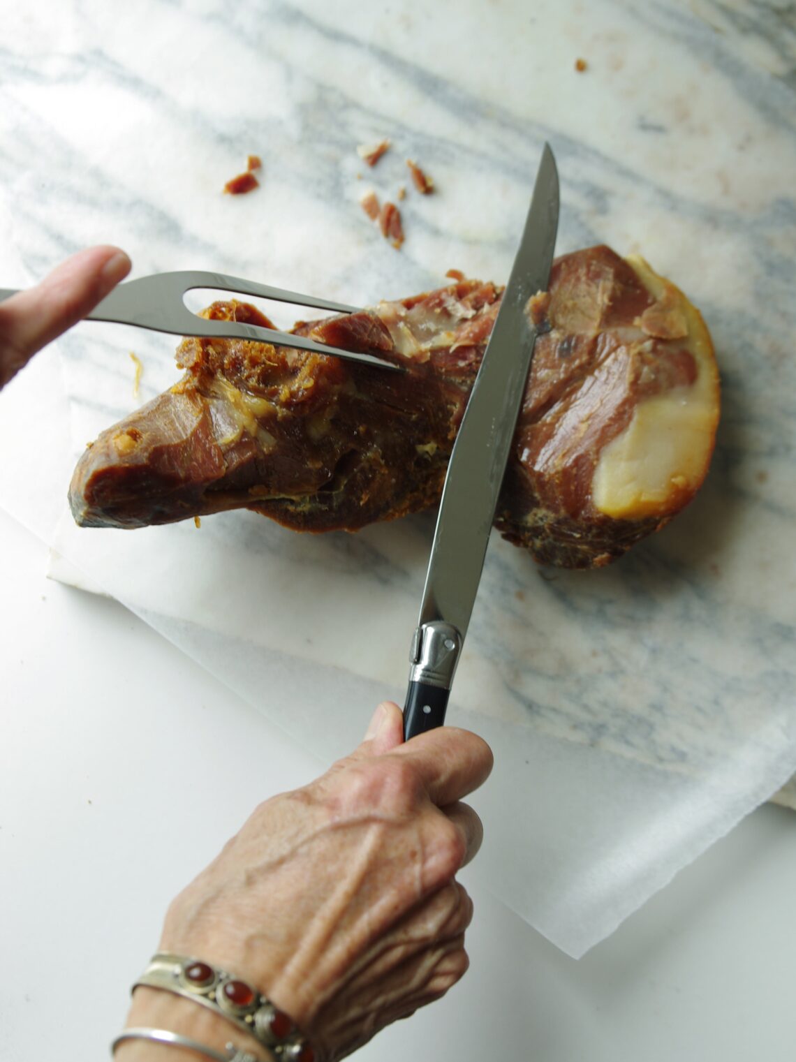 Laguiole Carving Set, Black in wooden box