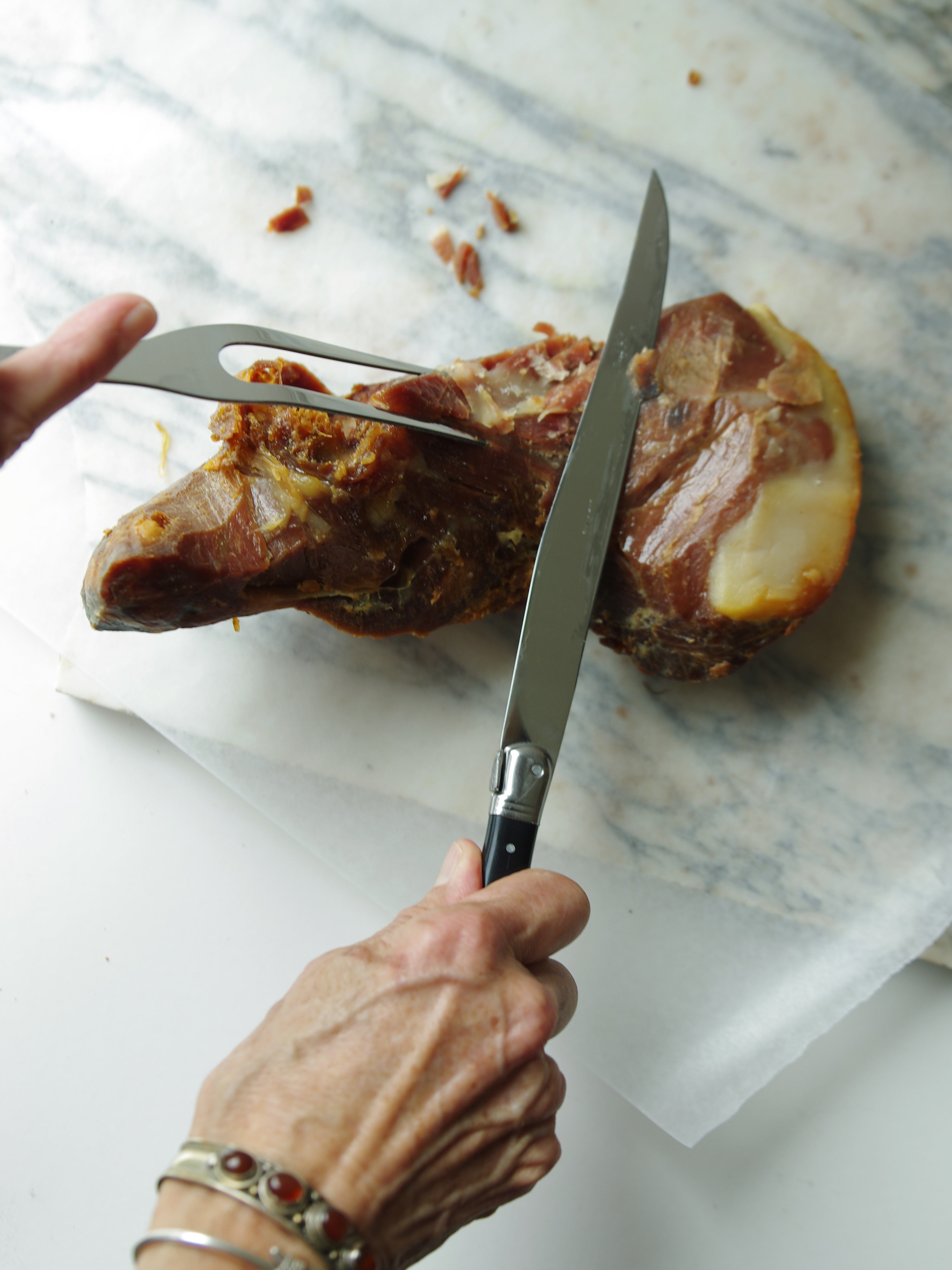 Laguiole Carving Set, Black in wooden box