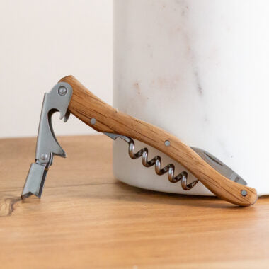 French Dry Goods Olivewood Corkscrew in a beechwood box