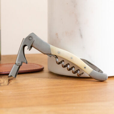 Bone Corkscrew (sm) with Brown Leather Pouch
