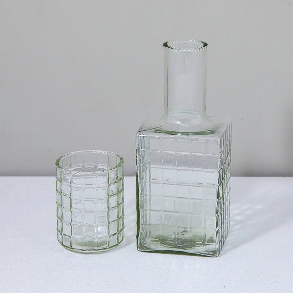 Ruffle Glass Bedside Carafe and Tumbler Set
