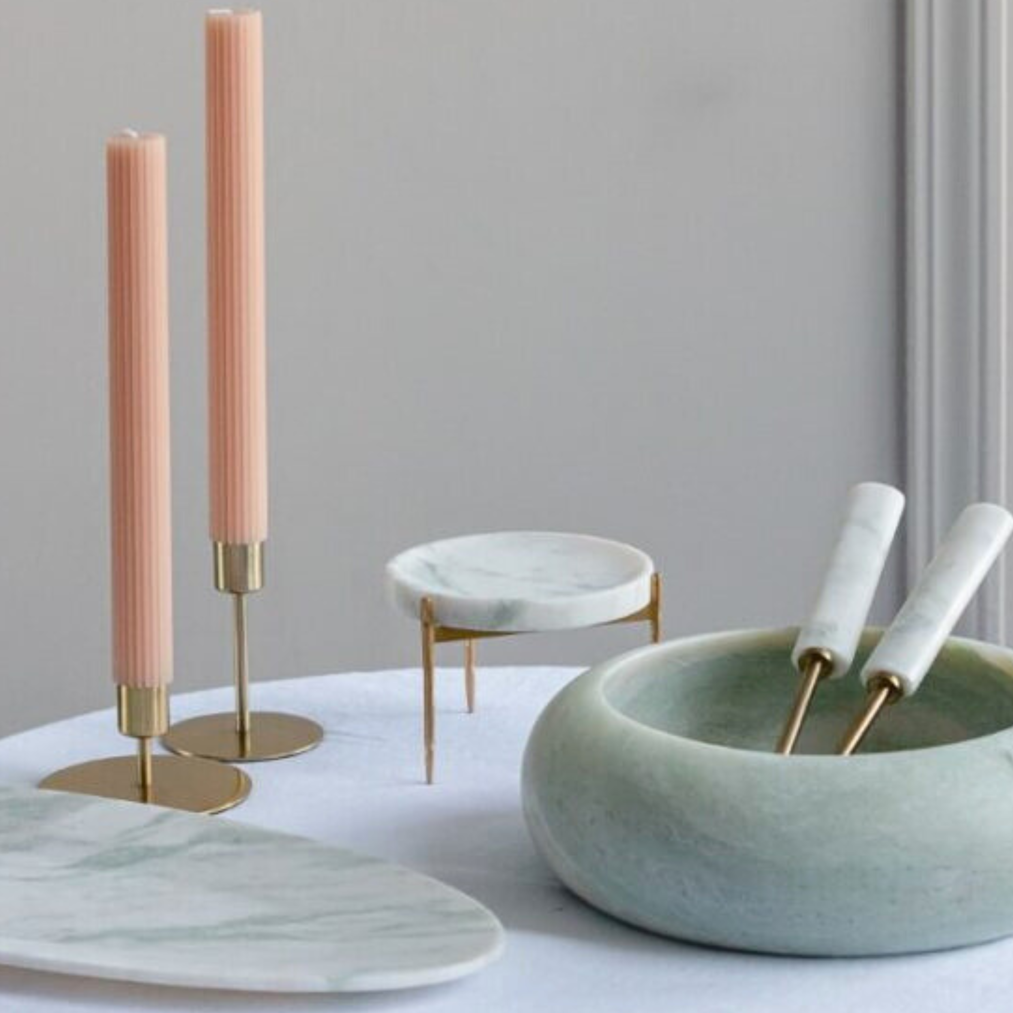 Kent Gold Taper Candle Holder, Short