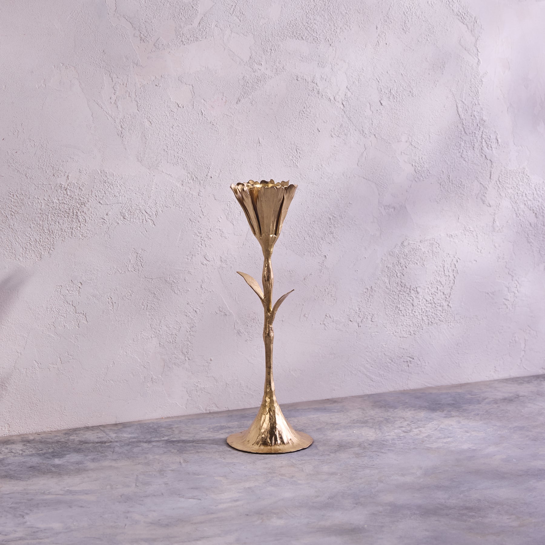 Gold Floral Candleholder, Medium