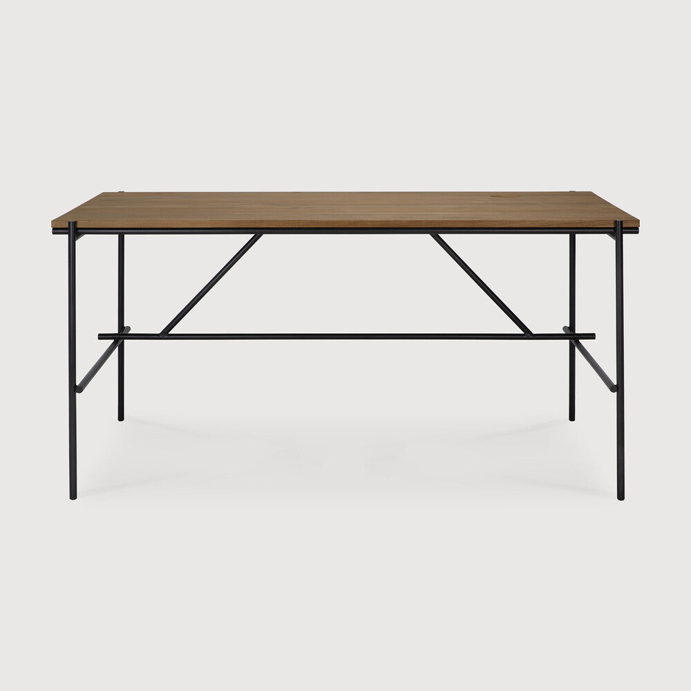 Oscar desk - teak - rectangular - with cable management