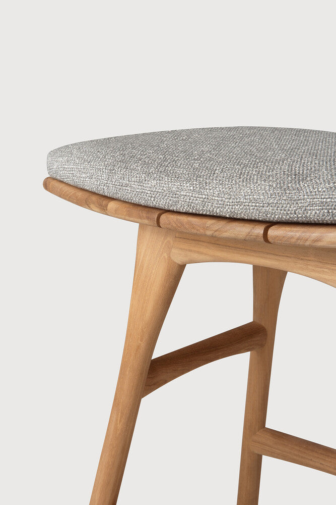 Osso outdoor stool - teak - Mocha fabric