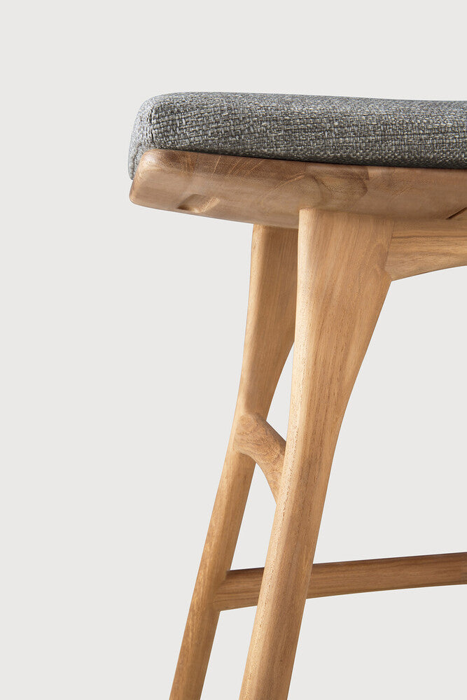 Osso outdoor stool - teak - Mocha fabric