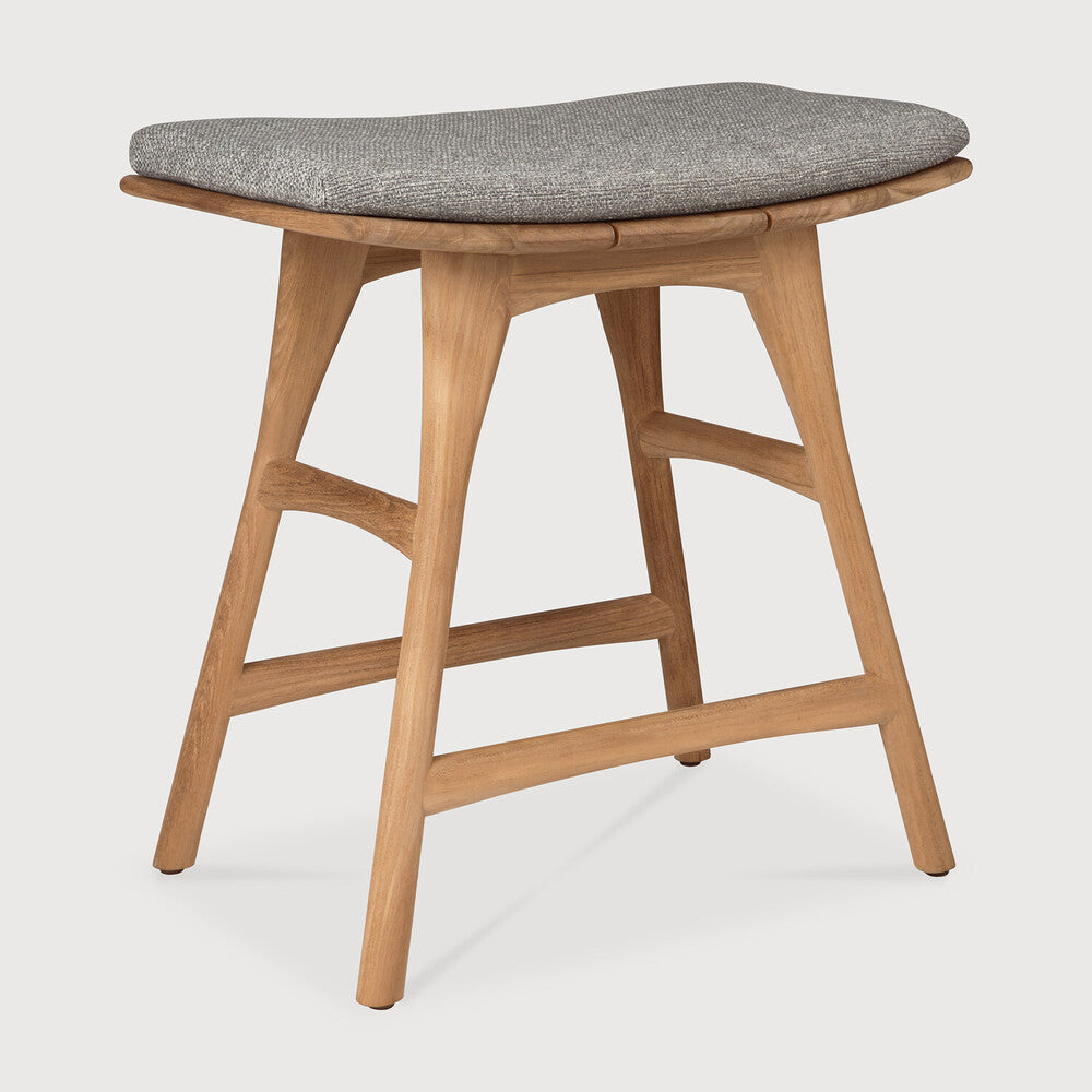 Osso outdoor stool - teak - Mocha fabric