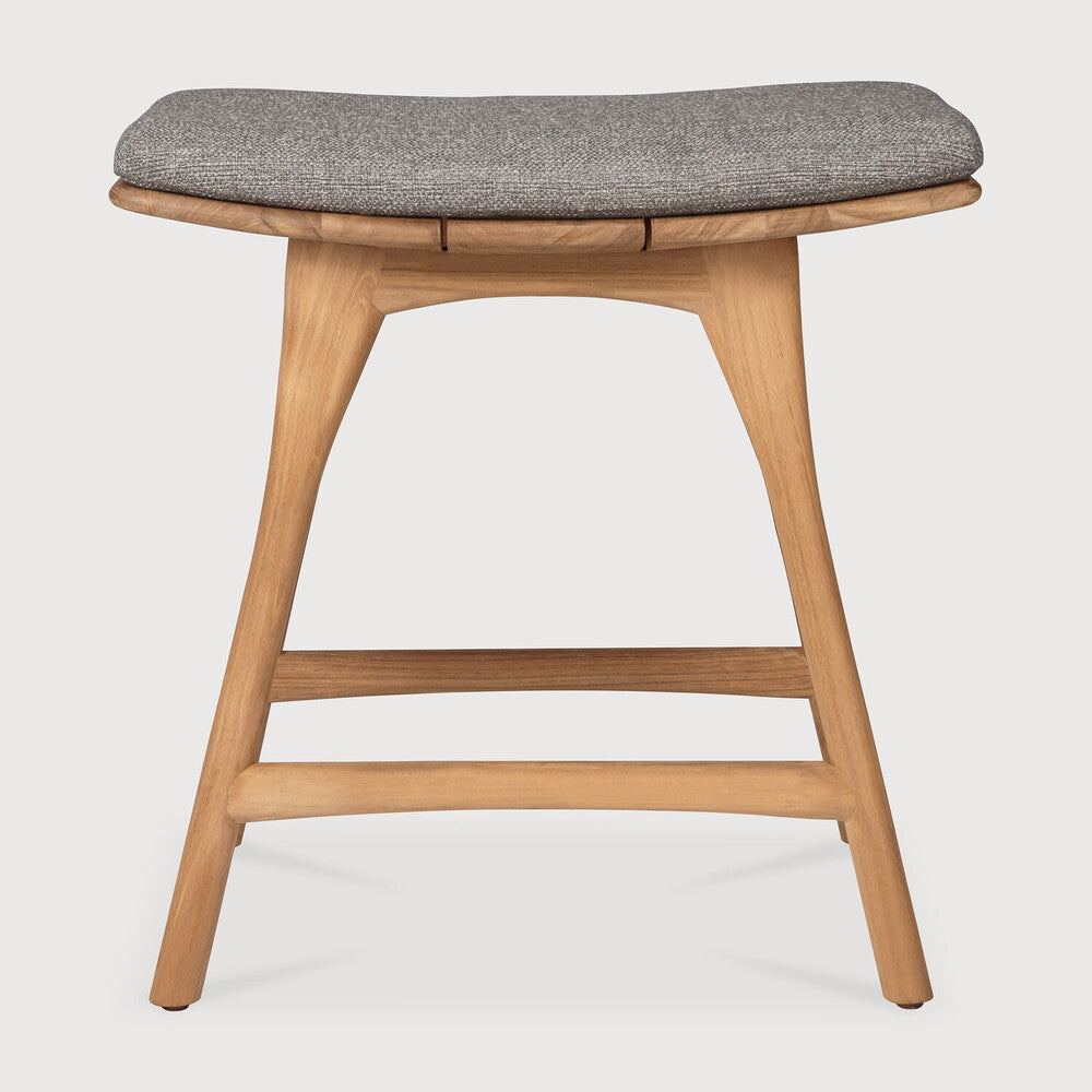 Osso outdoor stool - teak - Mocha fabric