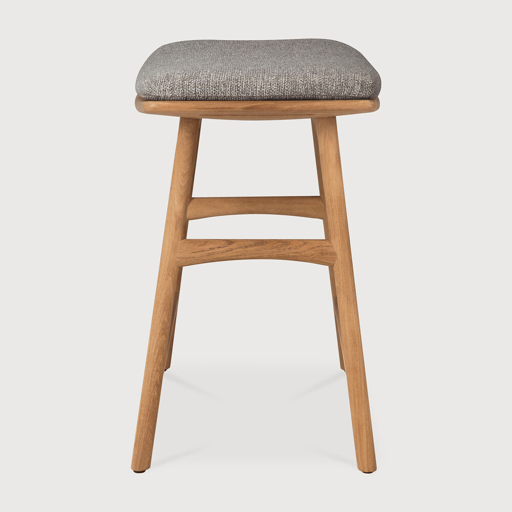 Osso outdoor stool - teak - Mocha fabric