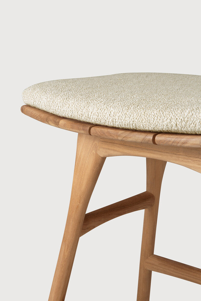 Osso outdoor stool - teak - Natural fabric
