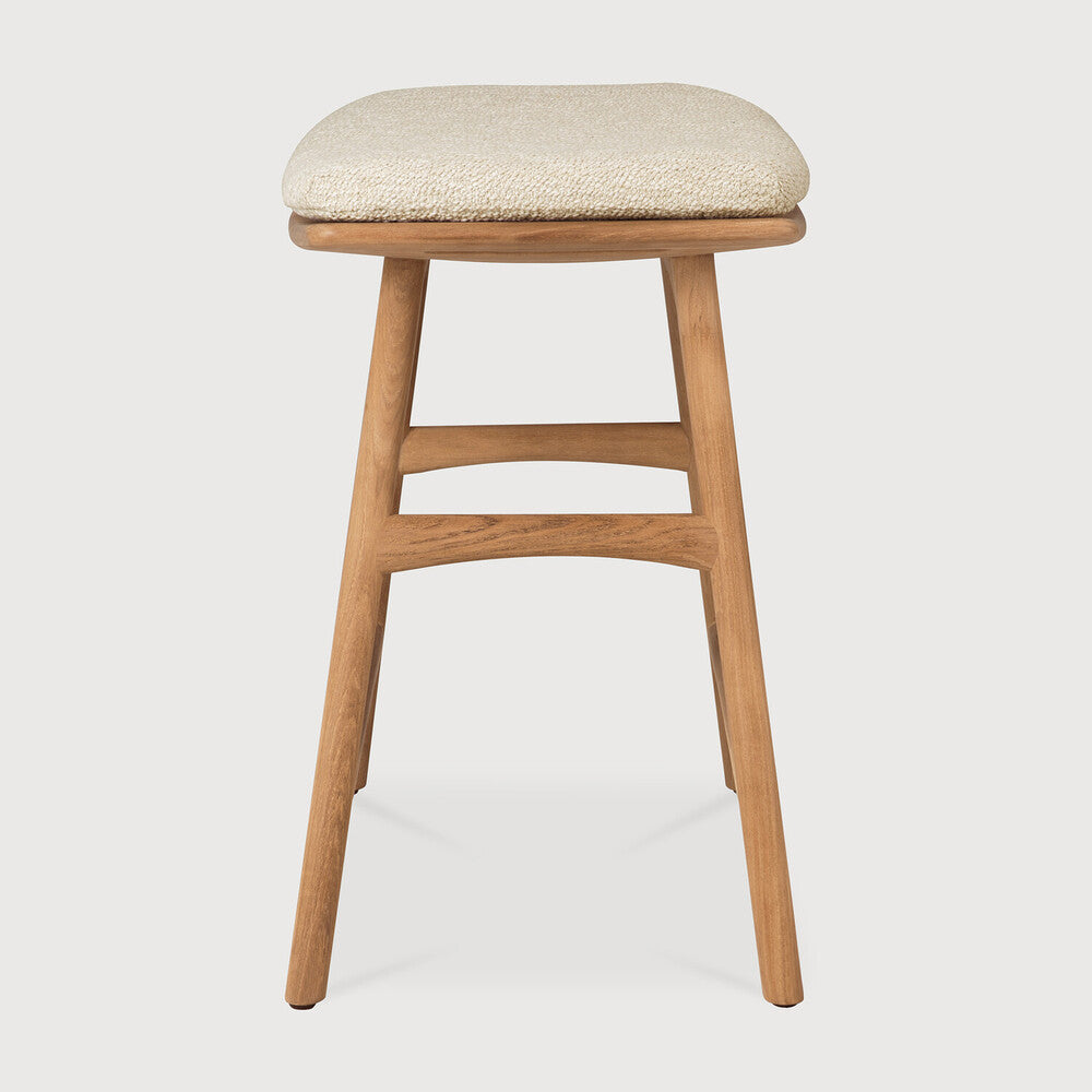 Osso outdoor stool - teak - Natural fabric