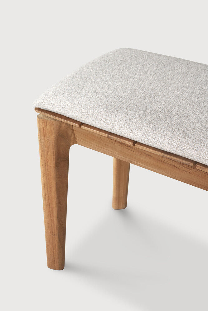 Bok outdoor bench - teak - Off White fabric - 3+ seater
