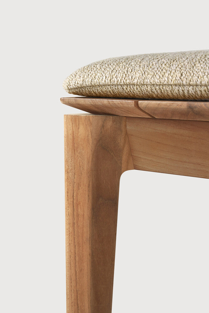 Bok outdoor bench - teak - Natural fabric - 3+ seater