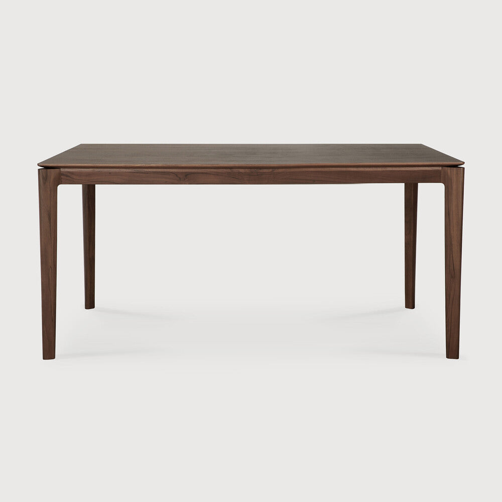 Bok dining table - varnished teak - brown - rectangular