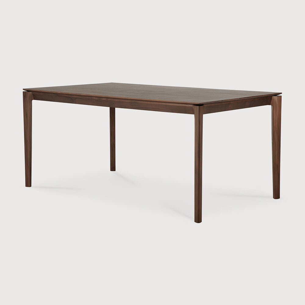 Bok dining table - varnished teak - brown - rectangular