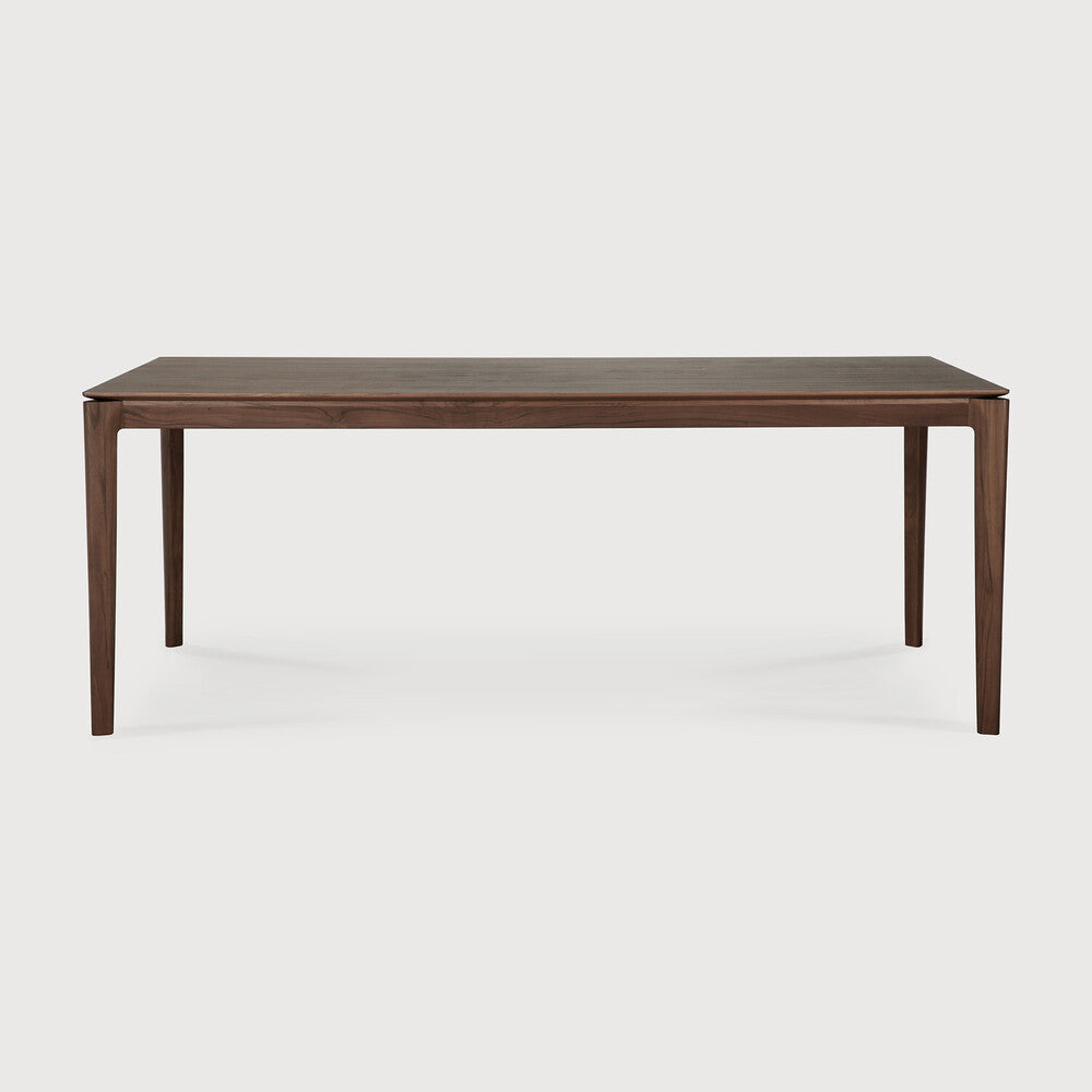 Bok dining table - varnished teak - brown - rectangular