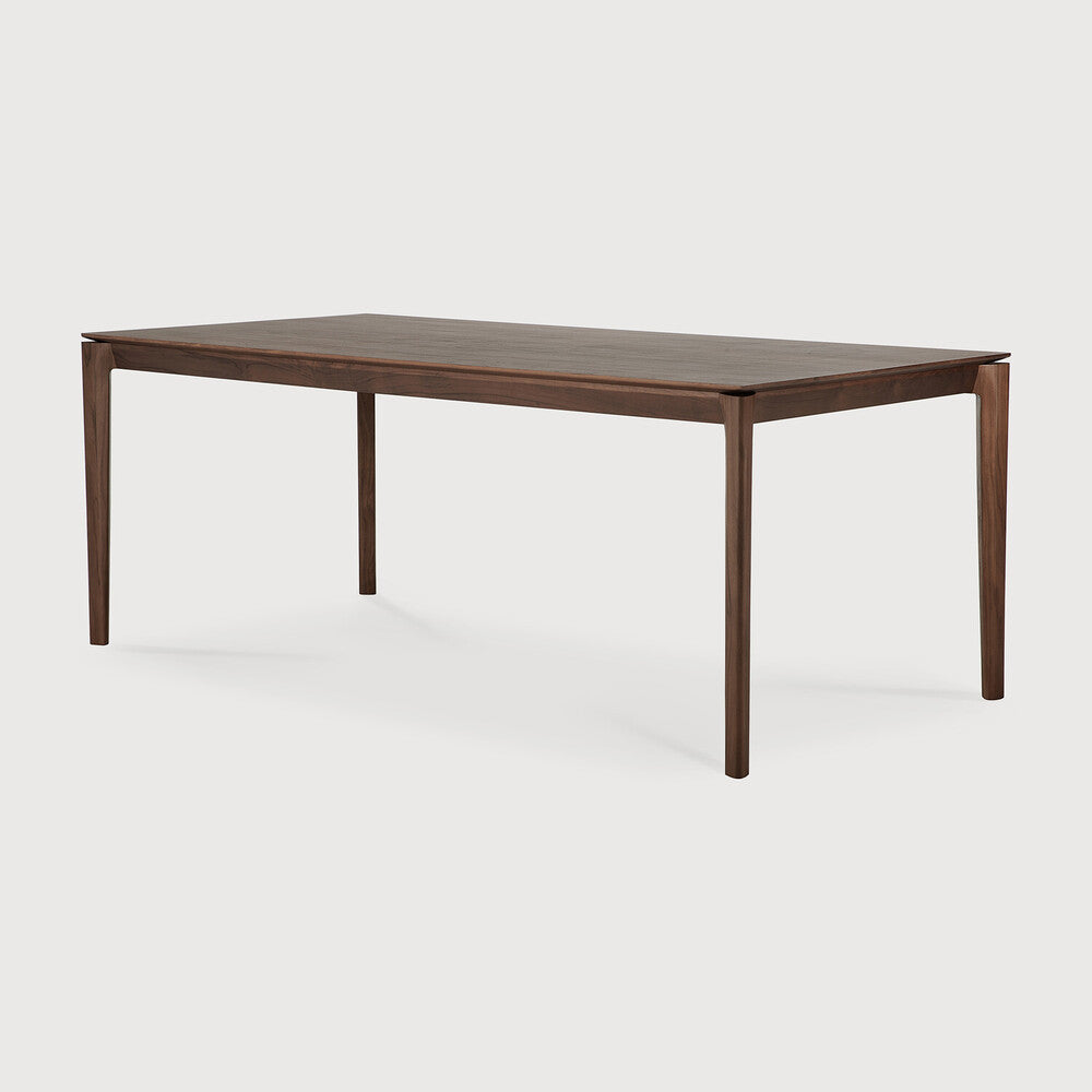 Bok dining table - varnished teak - brown - rectangular