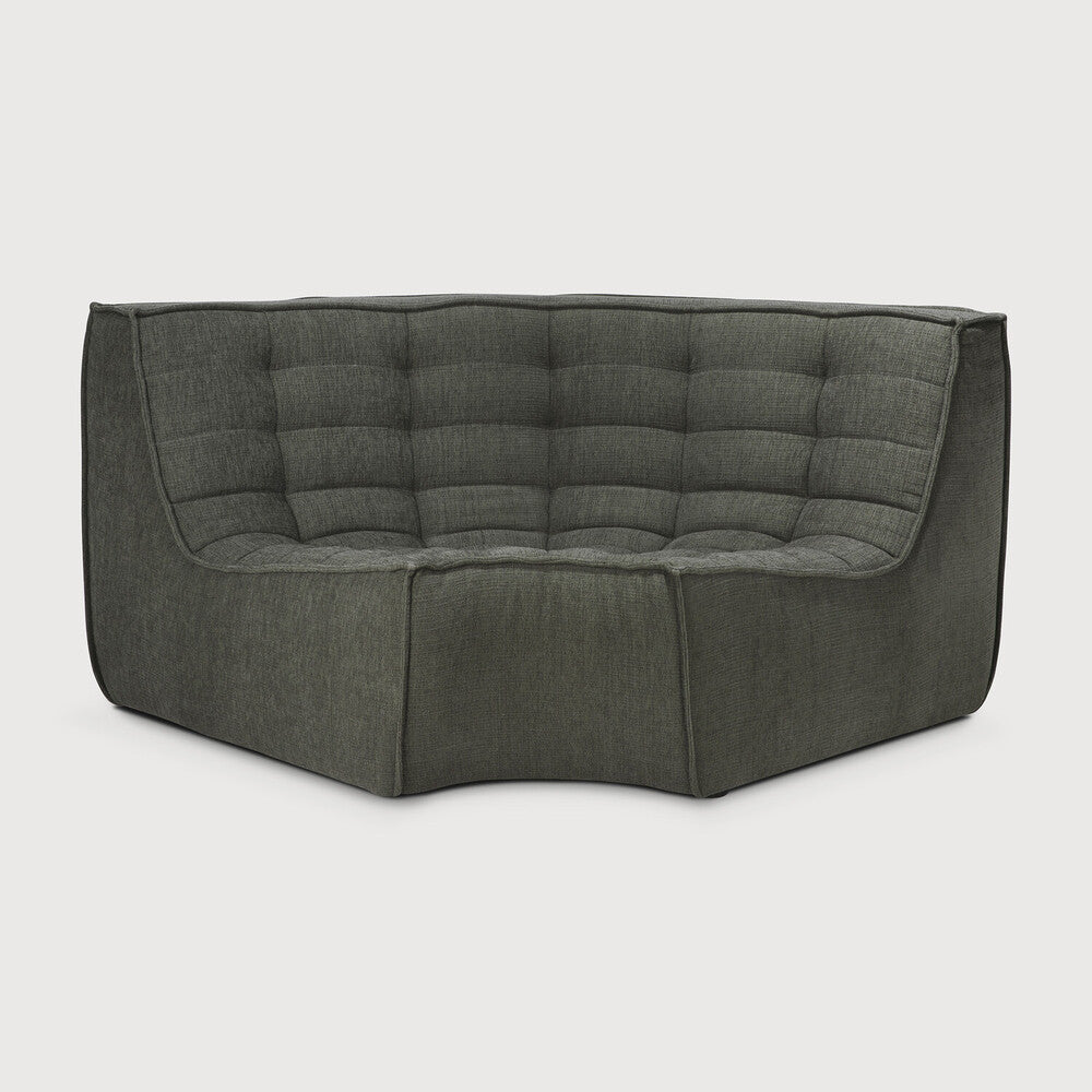 N701 Round Corner Eco Fabric Sofa, Moss
