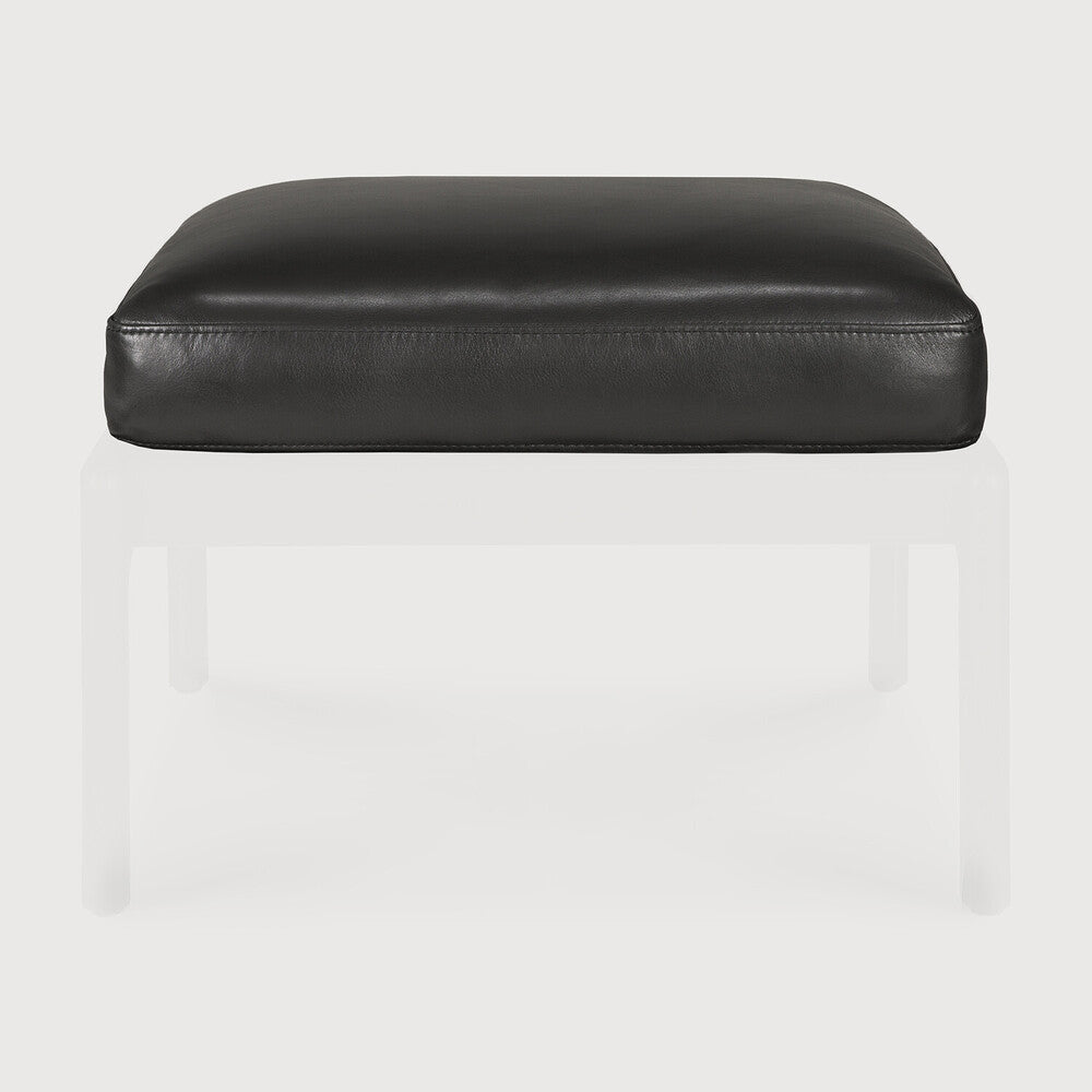 Jack Footstool Cushion, Black Leather