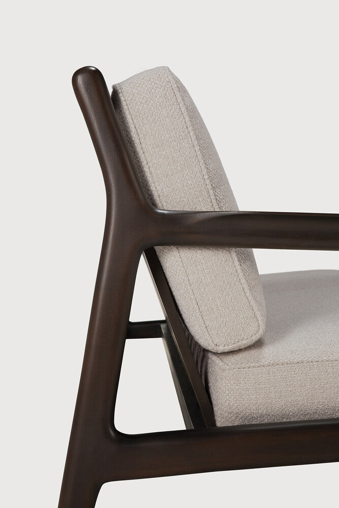 Jack sofa - varnished mahogany - dark brown - Ivory fabric - 2+ seater