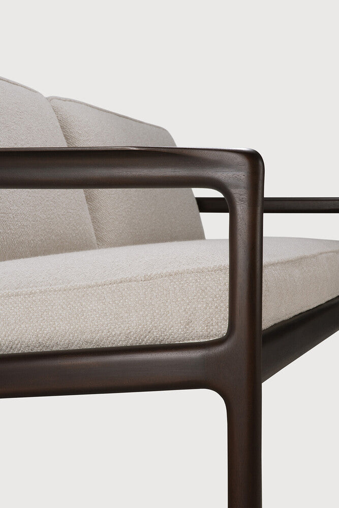 Jack sofa - varnished mahogany - dark brown - Ivory fabric - 2+ seater